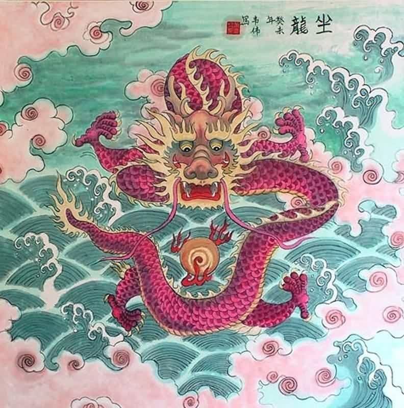Pintura tradicional china dragón